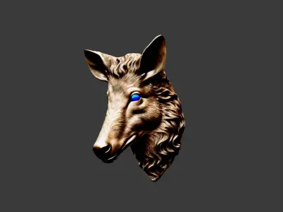 Animal Head Low-poly 3D model 4