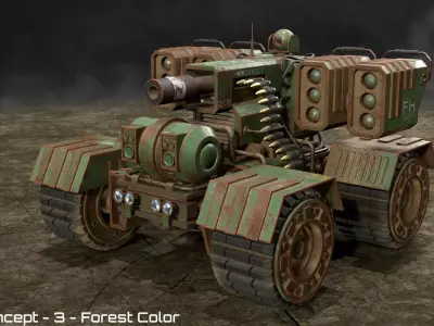 UGV Concept-3-Rusty 3D Model Pack