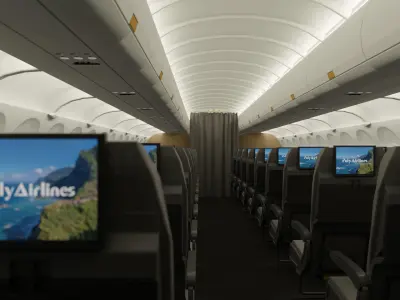 Airplane Interior Low-poly 3D model purchase