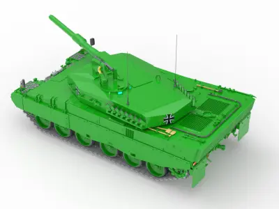 Leopard 2 Flachturm Projekt Leopard 3 kurze Wanne from 1979 Free 3D model