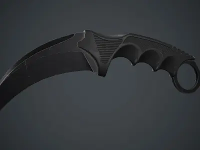 Military Karambit Knife PBR Game Ready Low-poly 3D model