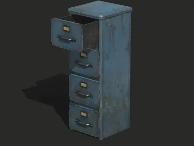 Old Office Cabinet - PBR Game Ready Low-poly 3D model purchase