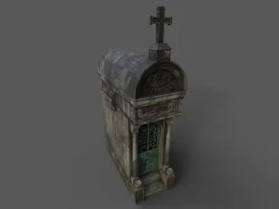 Cemetery Mausoleum 04 type 1 Low-poly 3D model