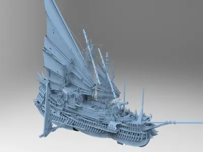 Great Khan Ocean BattleShip collection  Low-poly 3D model