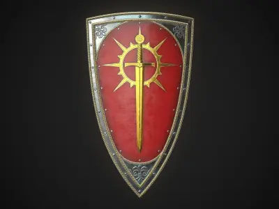 Knight Shield 07 Low-poly 3D model