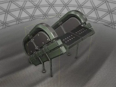 Sci-Fi Stairs - 32 - Green Version Low-poly 3D model
