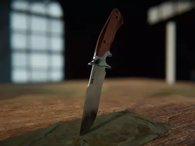 Survival Knife Low-poly 3D model buy