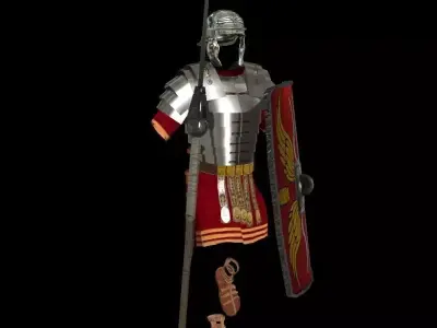 Roman armor all Low-poly 3D model