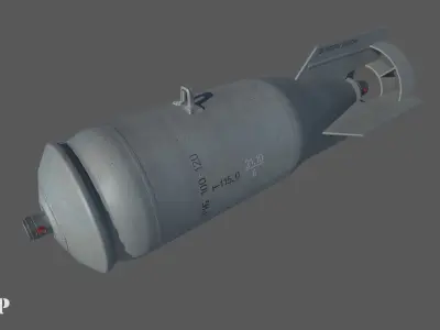 FAB100 Soviet Russian Aircraft Bomb Game Ready PBR Mode Low-poly 3D model