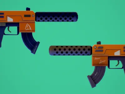 Stylized SMG fun Low-poly 3D model