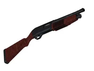 Shotgun with barrel 3D model