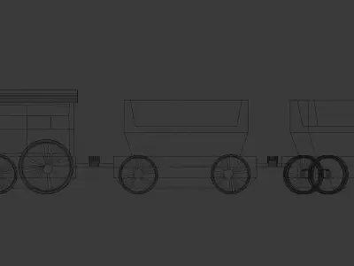 Toy Train Low-poly 3D model 2
