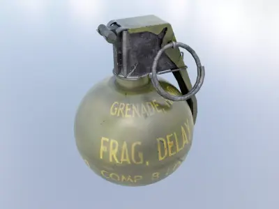 Army M-67 frag grenade  Low-poly 3D model