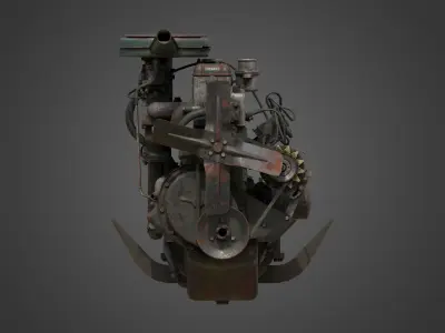 Old Dirty Rusted Engine Low-poly 3D model