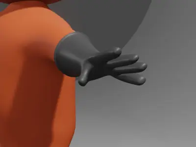 Astronaut low poly cartoon character in orange suit Free low-poly 3D model