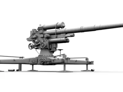  German FLAK 88 mm 3D model
