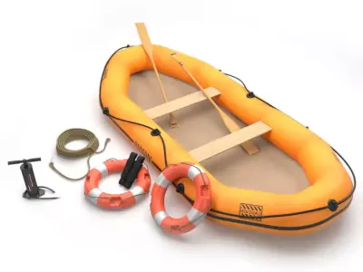 Inflatable rescue boat 3D model