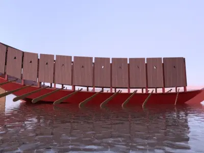 Sengoku period Samurai warship- Hayabune Low-poly 3D model