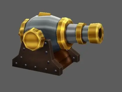 Fort01 cannon Low-poly 3D model