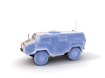 Desert Camo Armored Vehicle model pack Low-poly 3D model
