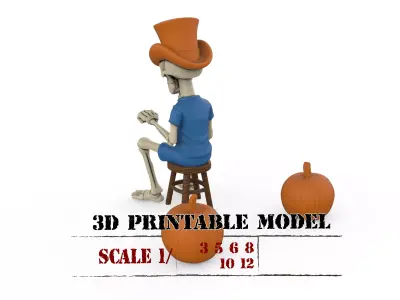 3D Printable HotRod Driver Skull Skeleton  STL Model 3D Model Pack purchase