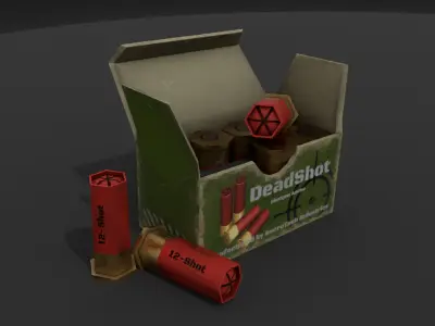 Shotgun Ammo Box Game Ready Low-poly 3D model