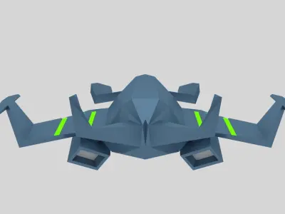 Low Poly Spaceship futuristic Free 3D model
