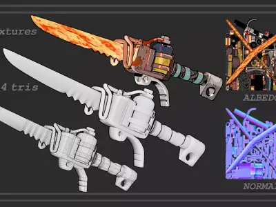 Weapon Stylized Sword Blade Low-poly 3D model