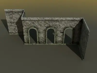 Medieval Stone Archs 3D model
