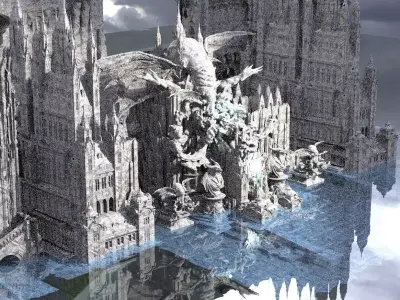 Cthulhu The Great Deep Architecture Collection Kit bash 3D model
