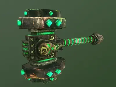hammer undead Low-poly 3D model