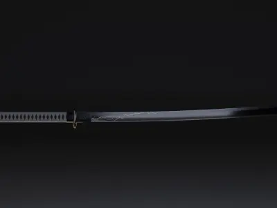 Game-ready Katana high quality Low-poly 3D model