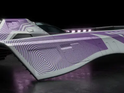 Spaceship racer WipeOut Qirex style 3D model