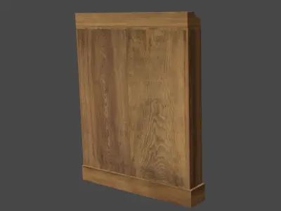 Bookcase wooden with books Low-poly 3D model