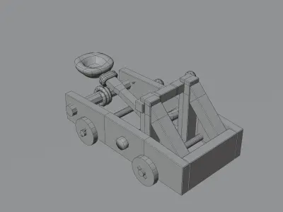 Catapult Animated Free low-poly 3D model