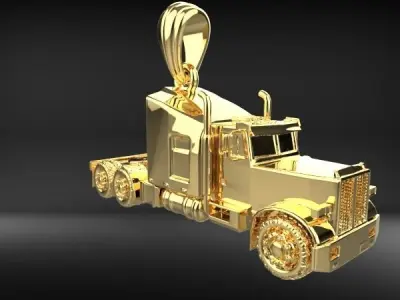 Semi Trailer Truck Pendant Necklace Jewelry  3D print model purchase