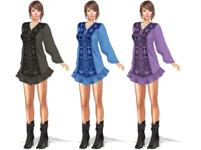 Historic Traditional Lace Up Pirate Tunic Top Low-poly 3D model