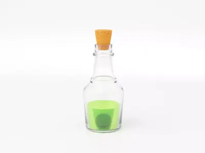 Magic Mixture Bottle Realistic Glass 3D model Low-poly 3D model