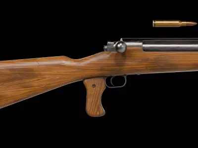 Pvg m21 anti tank swedish rifle Low-poly 3D model