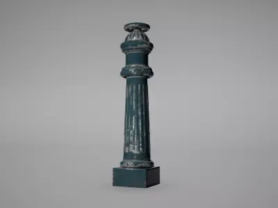 Hydrant Low Poly Game Ready wooden pole Low-poly 3D model