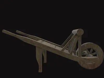 Medieval Wagon Low-poly 3D model get