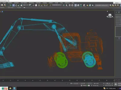 Excavator Construction EW180E Low-poly 3D model
