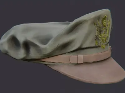 US Army Officer Cap Emblem Low-poly 3D model