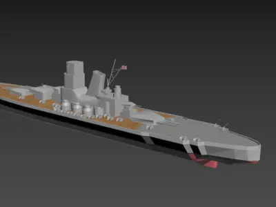 IJN Yamato Low-poly 3D model