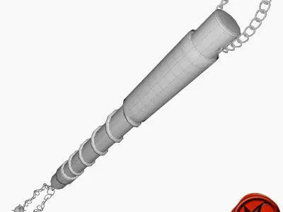Flail A sword with spikes Low-poly 3D model