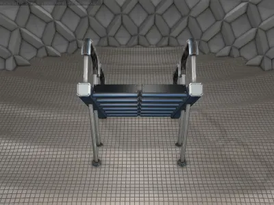 Sci-Fi Stairs - 28 - Blue Version Low-poly 3D model