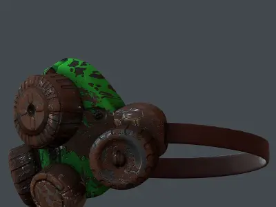 Gas mask helmet 3d model scifi Low-poly  Low-poly 3D model 11