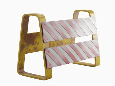 Traffic Barricade 02 Low-poly 3D model