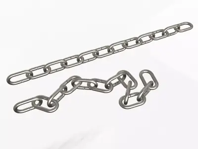 Chain pair of metal links Low-poly 3D model