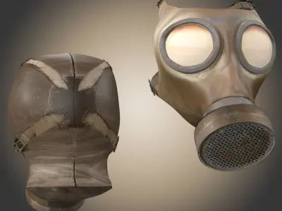 Gas Mask Low-poly 3D model